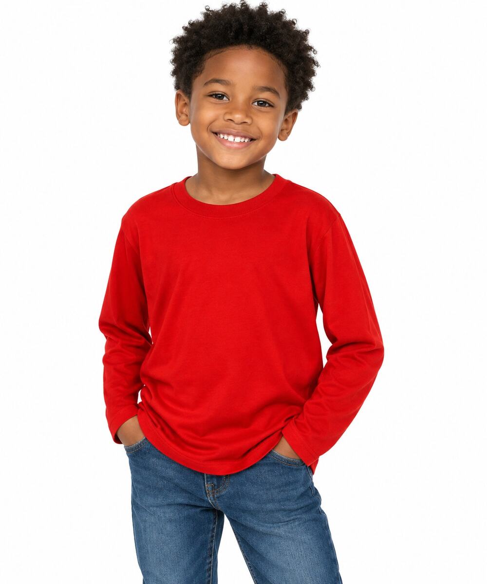 Old Navy Boys Red Long Sleeve Crew Neck T-Shirt Size S 6/7 Cotton Te